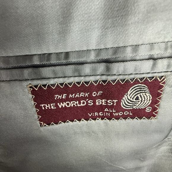 Ralph Lauren CHAPS 38R Heavy Tweed Sport Coat Black & Gray w/ Green Check VTG - Picture 5 of 14